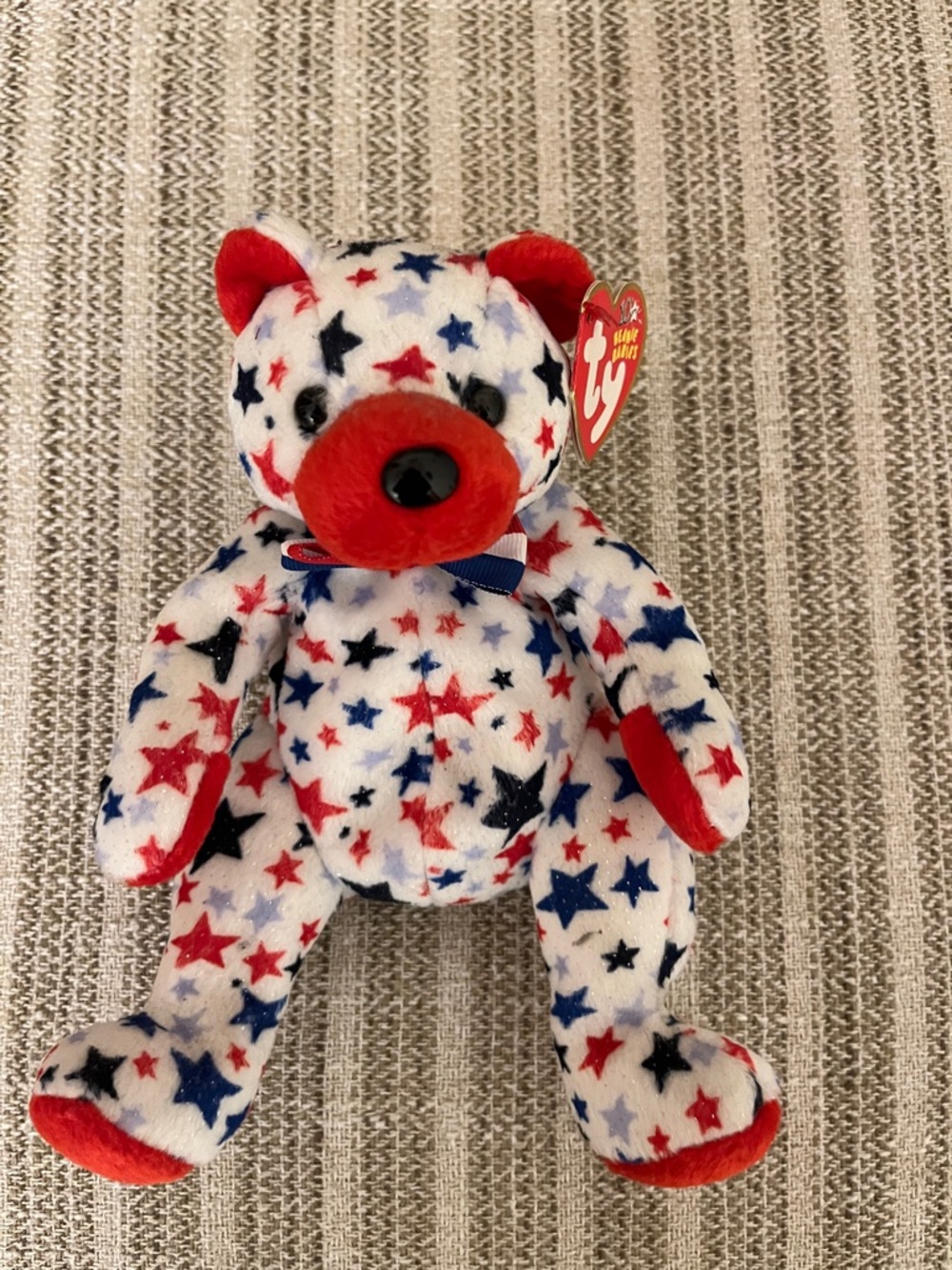 NWT Ty Patriotic Star Plush Bear - Red, White & Blue